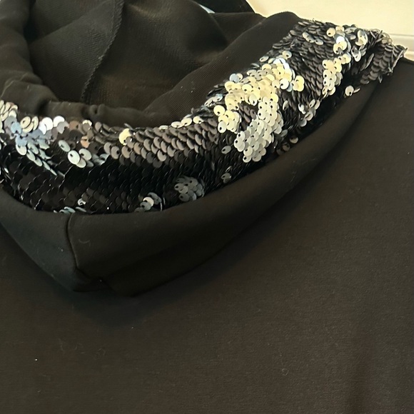 SIGNET Dress Knit w/ Bling Hood Pocket Silver Sequins Bronze Rhinestones Sz XL - Picture 9 of 12